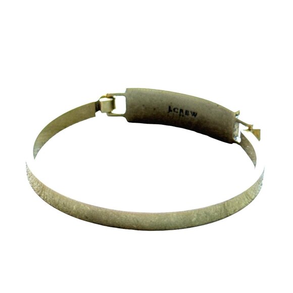 J. Crew Gold Tone Hinged Bangle Bracelet with Rhinestone Bar Accent - Picture 5 of 8
